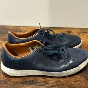 Cole Haan mens Grand Pro Sneaker  leather blue size 10.5